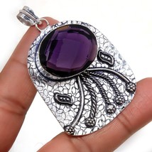 African Amethyst Oval Shape Gemstone Ethnic Unique Pendant Jewelry 2.70&quot; SA 183 - £3.98 GBP