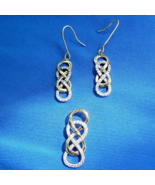 Earth mined Diamond Vintage Infinity Gold Silver Earrings Matching Deco ... - $30,030.77 MXN