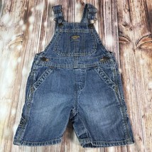 Osh Kosh B&#39;Gosh Vestbak Blue Jean Denim Overall Shorts Baby Boys Girls Size 18M - £15.12 GBP