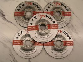 Viper Metal Grinding Wheels.  (ACE)  4-1/2&quot; x 1/4&quot; x 7/8&quot;  5 PACK.  NEW! - €9,03 EUR