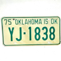 1975 United States Oklahoma Oklahoma County Passenger License Plate YJ-1838 - £14.72 GBP