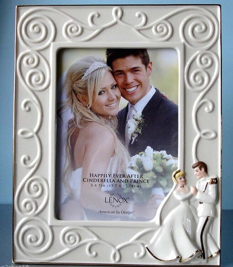 Lenox Happily Ever After Photo Frame 5x7" Disney Cinderella & Prince Wedding New - $78.11