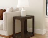 Modern Rounded Rectangular Side Table With Shelf, Solid Wood End Table F... - $315.99
