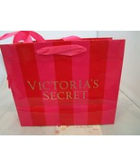 Victoria&#39;s Secret Shopping Bag Gift Bag Red Pink Stripes Resuable Used O... - £7.81 GBP