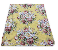 VTG Ralph Lauren Sophie Brooke Sheet Fabric Cutter Yellow Floral Rose 78x70” USA - £31.54 GBP