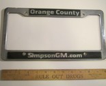 LICENSE PLATE Plastic Car Tag Frame ORANGE COUNTY SIMPSON GM 14Db - £19.74 GBP