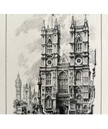 Westminster Abbey And Big Ben 1901 Victorian London Print Art UK DWFF10 - £39.32 GBP