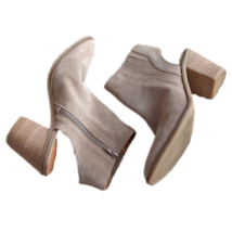 Lucky Brand Shyna Tan Beige Leather Open Heel Pointed Toe Ankle Booties ... - £34.16 GBP