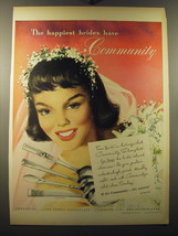 1949 Oneida Community Silverplate Ad - The happiest brides have Community - £14.59 GBP