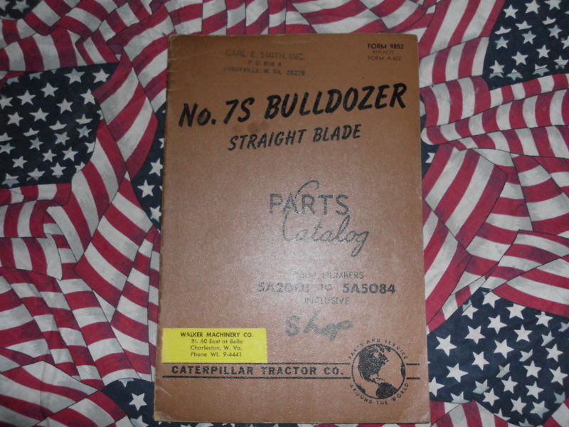 Caterpillar 7S Bulldozer Part Book 5A2001 - 5A5084 - $9.09