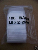 PLASTIC BAG 1.5x2 zip lock clear small item poly 100 - £7.16 GBP