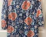 Old Navy Womens Size M Blue Knit Floral Mini Dress Sheath 3/4 Sleeve Lined - $11.77