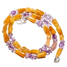 Yellow Aventurine Natural Gemstone Beads Jewelry Necklace 17&quot; 97 Ct. KB-208 - £8.60 GBP