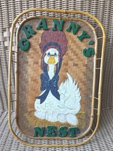 Mother Goose Handpainted Tray Cottage Rustic Farmhouse Country VTG Grann... - $39.88