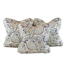 3 Pc Pillow Covers Vicki Payne Free Spirit Aqua Gray Purple Botanical Pa... - $55.99