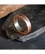 Copper thick band ring, Hammered copper ring, Rustic Viking Style, Pure ... - $24.90