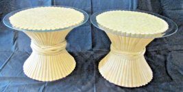 Matched Pair Bamboo Haystack Side Tables attributed to McGuire circa 1970s - $18,043.52 MXN