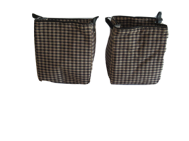 2 Longaberger Khaki Check Fabric Bin Divider Size A Small Liner Only Cot... - $159.64 MXN