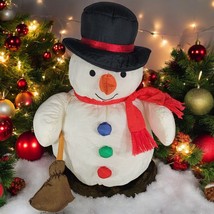Vintage Parachute Puffy Nylon Snowman Frosty Puffalump Christmas Decor P... - $15.37