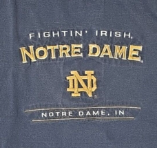 Vtg Lee Sport Men&#39;s Notre Dame Fighting Irish NCAA Blue Short Sleeve Shirt - M - £11.93 GBP