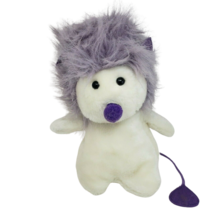 Vintage Dan Brechner White Plush W/ Purple Hair + Tail Stuffed Animal Plush Toy - £21.95 GBP