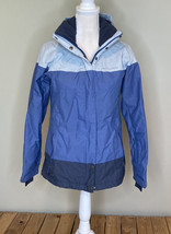 Columbia Omni Heat womens full zip hooded winter ski jacket sz XS blue purple HG - £37.51 GBP