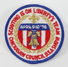 Vintage 1976 Liberty Team Chickasaw Council Show Gold Trim Boy Scouts BSA Patch - £9.23 GBP