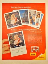 KODAK - SEASON GREETINGS - Snapshot Christmas Card 1965 Vintage Print Ad - £9.56 GBP