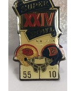 Super Bowl XXIV 24 Collectors Enamel Pin 49ers Vs Broncos 1990 NFL Footb... - £6.63 GBP