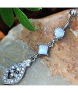 316L Stainless Steel Aurora Teardrop Dangle Navel - $33.61 CAD