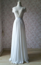 WHITE Chiffon Maxi Skirt Summer Wedding Custom Plus Size Chiffon Skirt image 5
