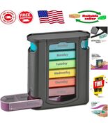 Travel-Friendly Weekly Pill Organizer - 7 Stackable Compartments for Dai... - $31.87 CAD