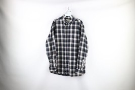 Vintage LL Bean Mens Medium Tall Collared Flannel Button Shirt Plaid Cotton - £30.92 GBP