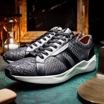 sueded Snake and classic calfskin fashion sneaker Shoes Verona Black image 11