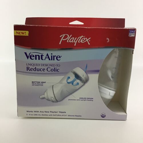Playtex Vent Aire Bottle Set Bottom Vent Angled Design Naturalatch Reduce Colic - $43.51