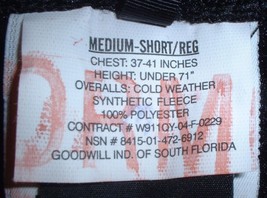 US Army Gen II fleece trouser liners Medium Short-Reg; bib-overall Goodw... - $30.00