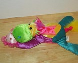 Wal-mart plush hippo pink heart pillow bow multi-color green yellow purp... - $10.39