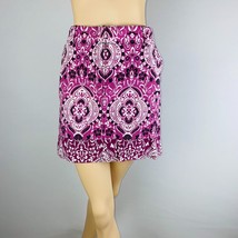 Ann Taylor LOFT Bohemian Print Zip Front Colorful Women&#39;s 4 Pencil Skirt - £15.04 GBP