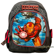 Marvel Iron Man School Backpack 2 Compartment 2 Side Pocket Adjustable S... - £27.48 GBP