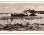Breakers and Pleasure Pier Long Beach California CA UNP WB Postcard Z9 - £4.52 GBP