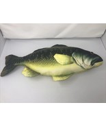 Largemouth Bass Fish Pillow Stuffed Plush 24” Realistic Salamander Graphix - $47.39 CAD