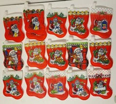 Lot of 16 Vintage Christmas Printed Mini Stockings 1996 Rubies Costume U... - $39.99