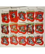 Lot of 16 Vintage Christmas Printed Mini Stockings 1996 Rubies Costume U... - £31.49 GBP