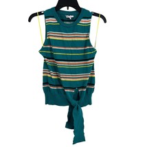 Parker Aqua Striped Sleeveless Knit Top Size Small New - £29.69 GBP