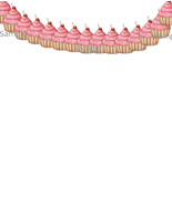 Cupcake Garland 2a-Digital Clipart - $37.17 MXN