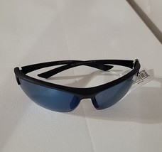 Piranha Academy Blue Mirror Polarized Wrap Sunglasses Semi-Frameless 62166 - £9.15 GBP