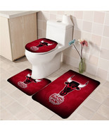 3Pcs/set Chicago Bulls 04 Bathroom Toilet Mat Set Anti Slip Bath Mat decorative - $33.29 - $36.29