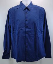 B) Express Men 1MX Extra Slim Blue Button Up Dress Shirt Large - $9.89