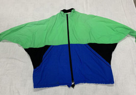 VTG Sun Club By Catalina 90’s Lime Green Blue Medium Track Jacket READ Neon - £10.23 GBP