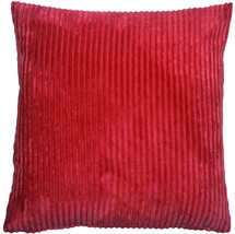 Wide Wale Corduroy 18x18 Red Throw Pillow, with Polyfill Insert - £32.20 GBP